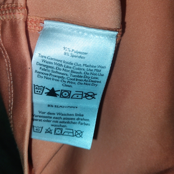 Eddie Bauer Orange Stretch Athletic Short Sleeve Shirt Top Small Work Out Tee - Picture 4 of 6